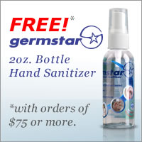 Get a free bottle of Germstar with orders of $75 and up